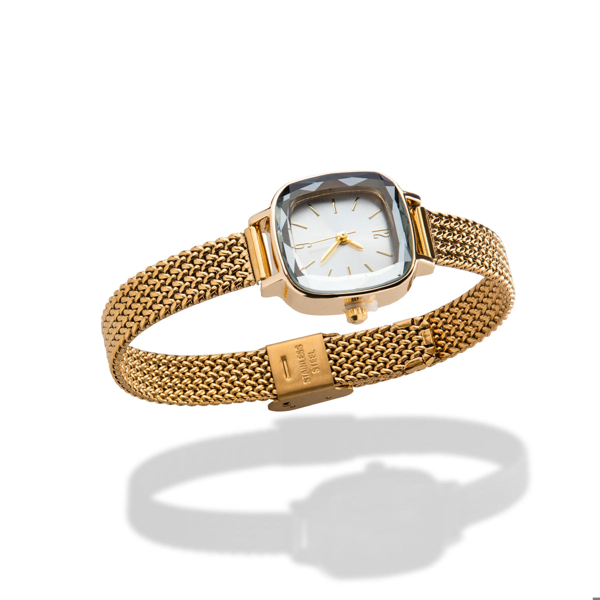 Reloj de extensible estilo malla caratula cuadrada 22cm