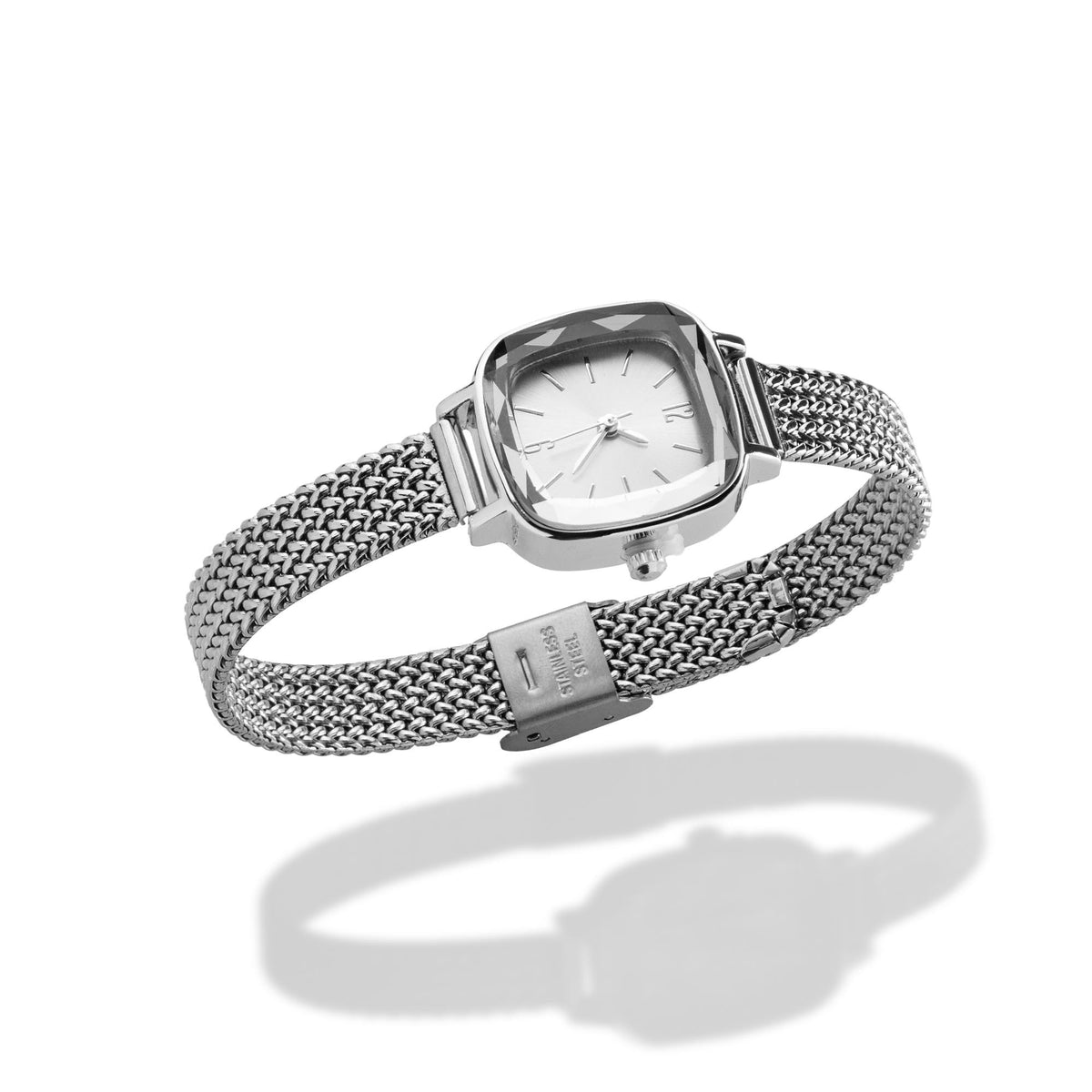 Reloj de extensible estilo malla caratula cuadrada 22cm