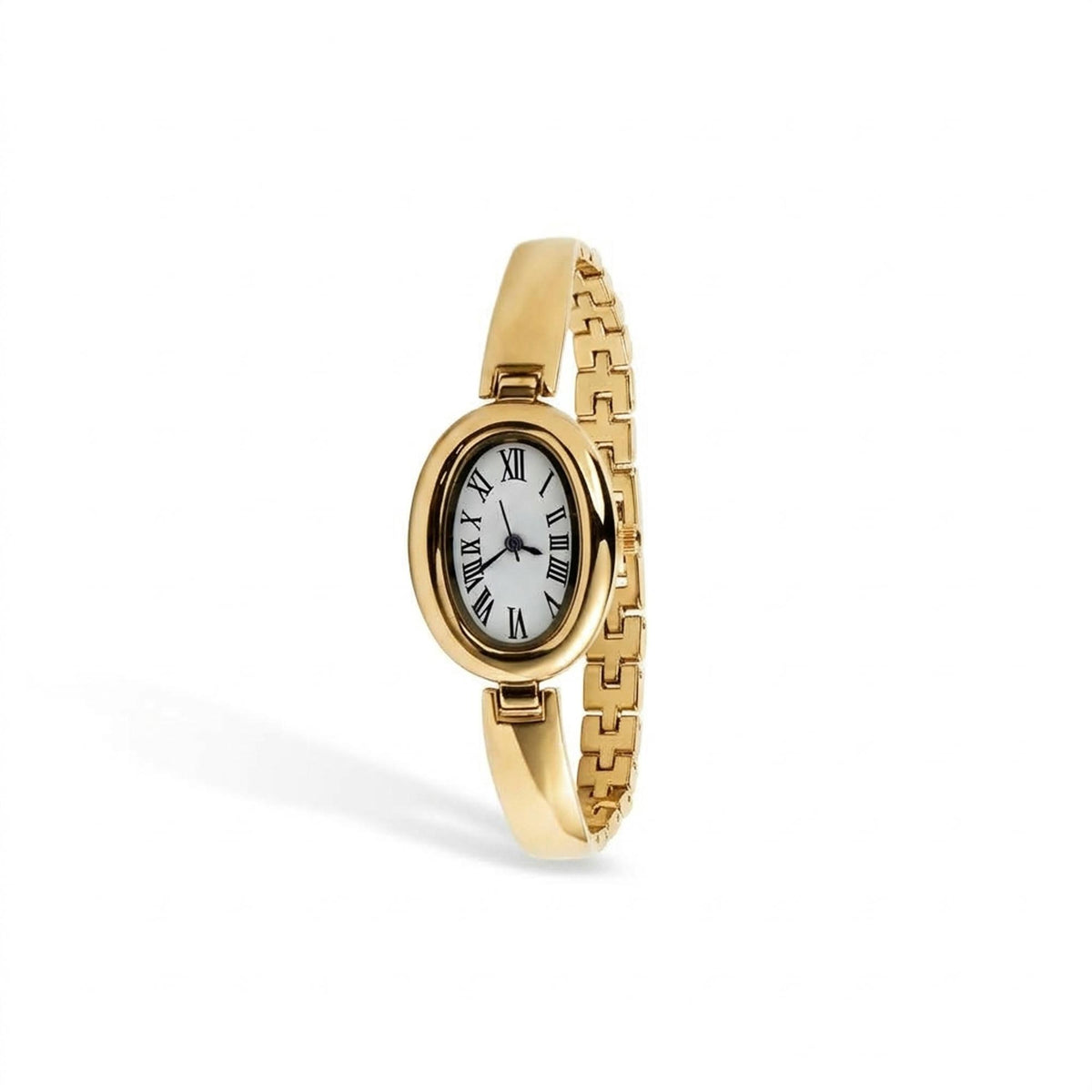 Reloj tipo brazalete extensible caratula ovalada numeros romanos 21cm