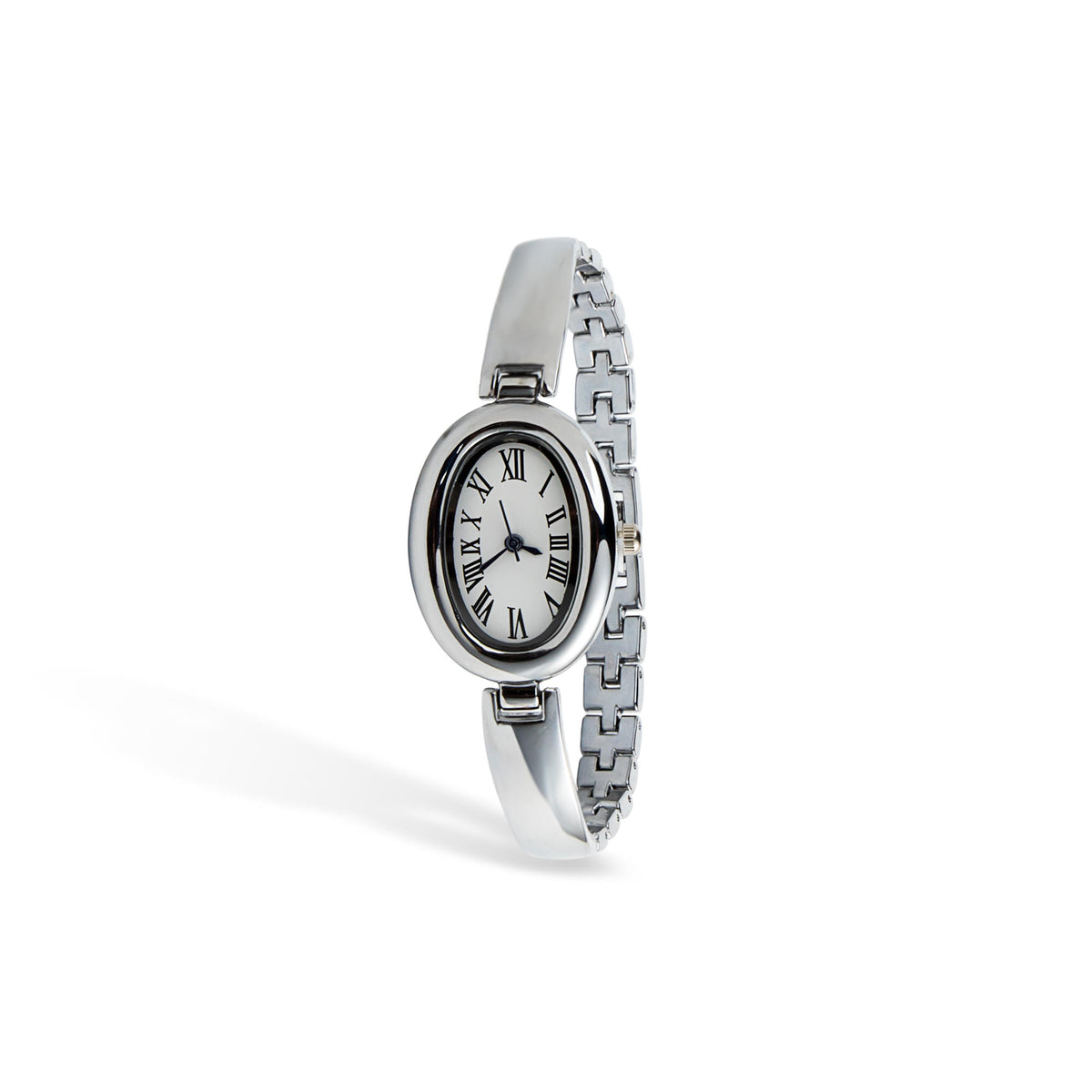 Reloj tipo brazalete extensible caratula ovalada numeros romanos 21cm