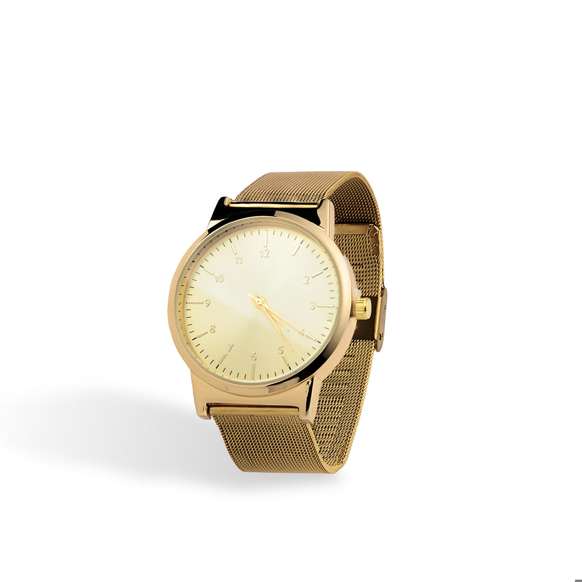 Reloj de extensible de malla ancha con caratula redonda 23cm