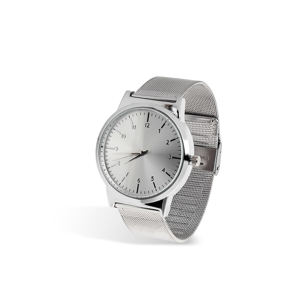 Reloj de extensible de malla ancha con caratula redonda 23cm