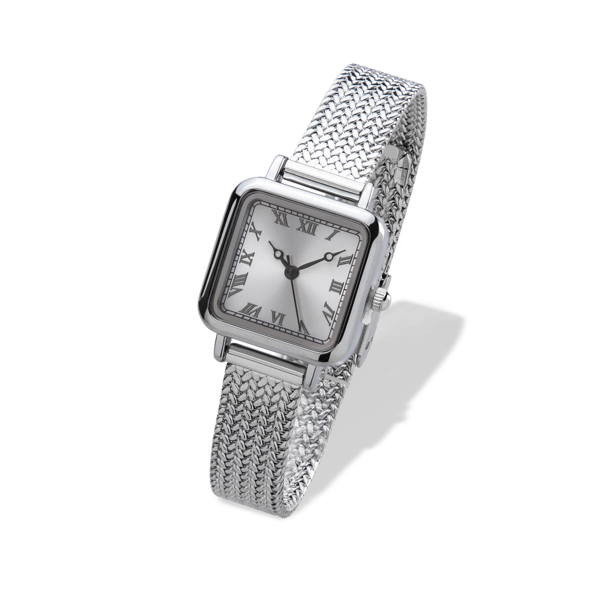 Reloj de extensible caratula cuadrada con numeros romanos 22cm