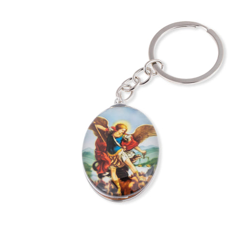 Llavero Virgen de Guadalupe y San Miguel Arcangel 40x30mm