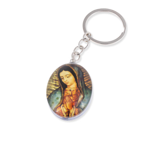 Llavero Virgen de Guadalupe y Divino Niño Jesus 40x30mm