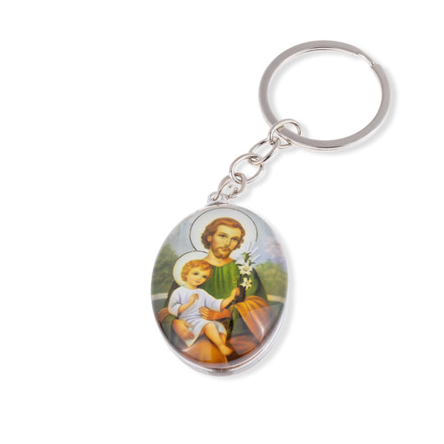 Llavero Virgen Rosario de Talpa y San Jose de Nazaret 40x30mm