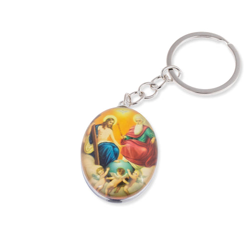 Llavero Santisima Trinidad y oracion Divina Providencia 40x30mm