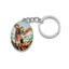 Llavero cristal san miguel arcangel y san martin caballero 40x30mm