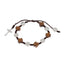 Pulsera de hilo ajustable con cruces de madera y medalla de san benito 9mm