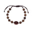 Pulsera de hilo ajustable con medalla de cruz y cuentas de madera 8mm