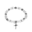 Pulsera con cristal y medalla san benito 8mm