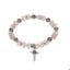 Pulsera con cristal y medalla san benito 8mm
