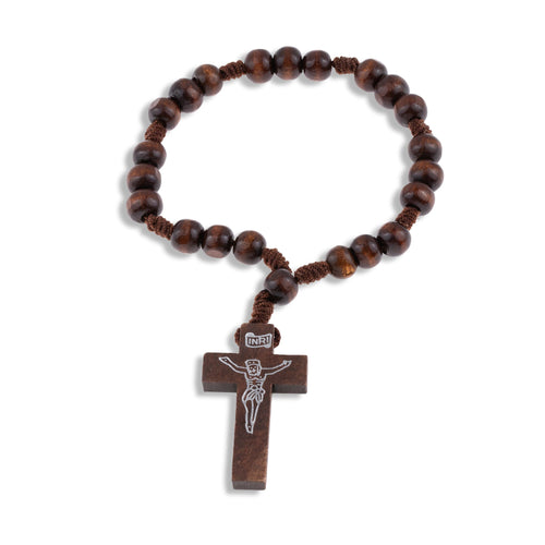 Rosario de la paz con cuentas y cruz de madera 17cm