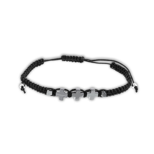 Pulsera de hilo ajustable cruces cuadradas 8mm