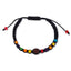 Pulsera de hilo ajustable con cruz y cuentas de madera multicolor 6mm