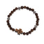 Pulsera de hilo elastico con cruz y cuentas de madera 6mm