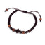 Pulsera de hilo ajustable con cruz y cuentas de madera 6mm