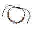 Pulsera de hilo ajustable con cruz cuentas de madera y cristales 6mm