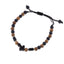 Pulsera de hilo ajustable con cruz cuentas de madera y cristales 6mm