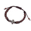 Pulsera de hilo ajustable con cruz y cuentas de madera 8mm