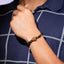 Pulsera de hilo ajustable con cruz y cuentas de piedra ojo de tigre 8mm