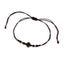 Pulsera de hilo ajustable con cruz y cuentas de madera con balines 4mm