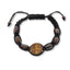 Pulsera ajustable hilo con cuentas y medalla de San Benito 8mm