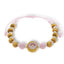 Pulsera ajustable hilo con cuentas de madera y angel de la guarda 7mm