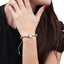 Pulsera ajustable hilo con cuentas de madera y angel de la guarda 7mm