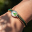 Pulsera ajustable hilo tejido con cadena San Judas Tadeo 8mm