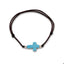 Pulsera de hilo ajustable con cruz de pasta 1mm