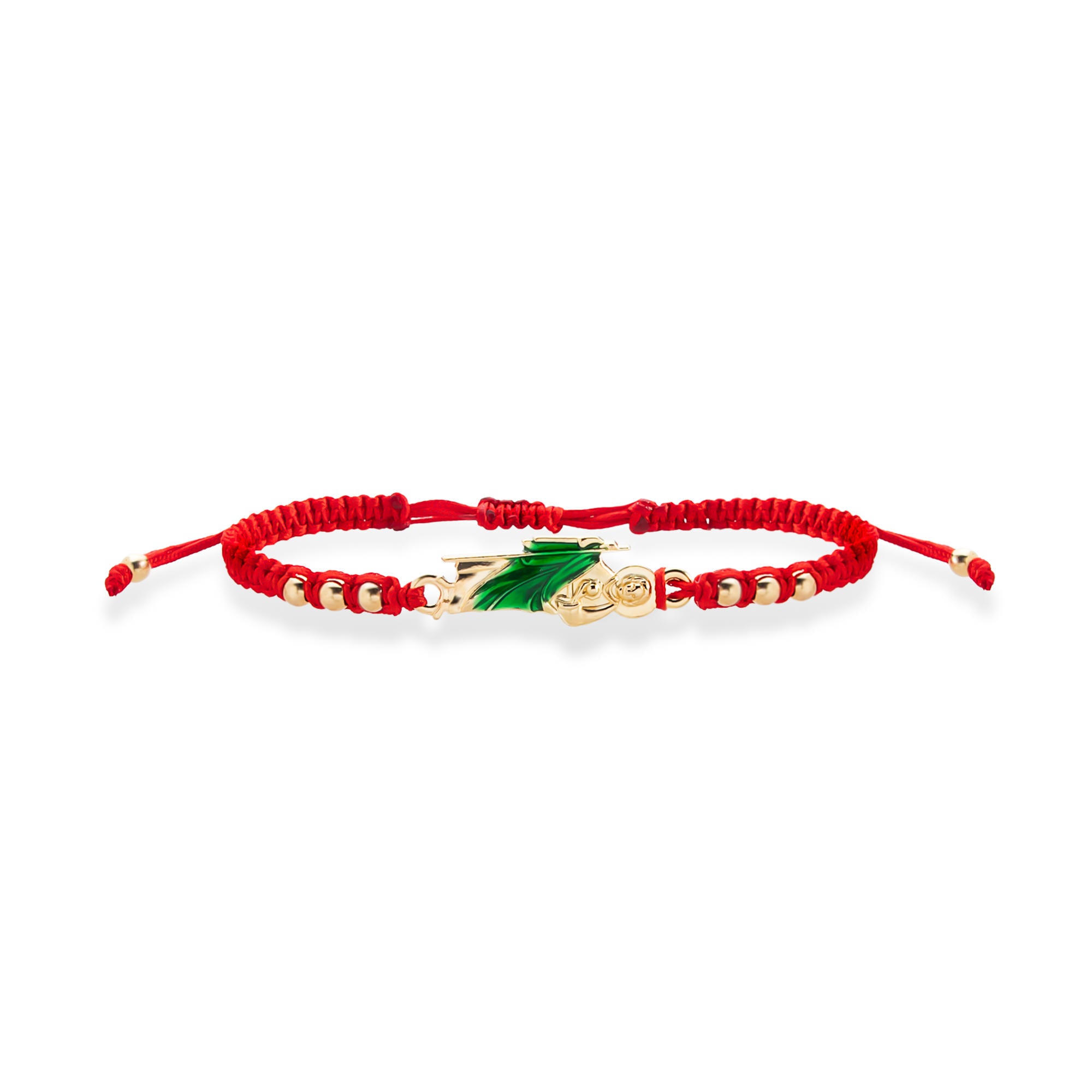 Pulsera de hilo ajustable con balines y San Judas Tadeo 11mm