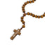 Rosario de hilo con cuentas y Cruz de madera 60cm