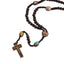 Rosario de hilo cuentas de madera e imagenes religiosas 60cm/6mm