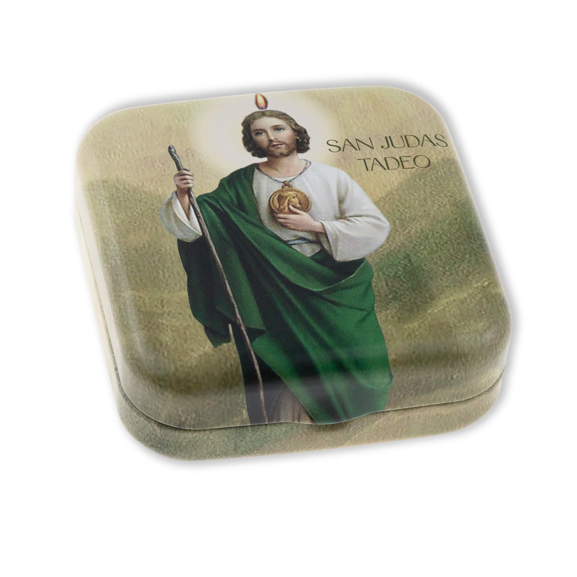 Rosario cuentas madera San Judas Tadeo Crucifijo colgante 67cm