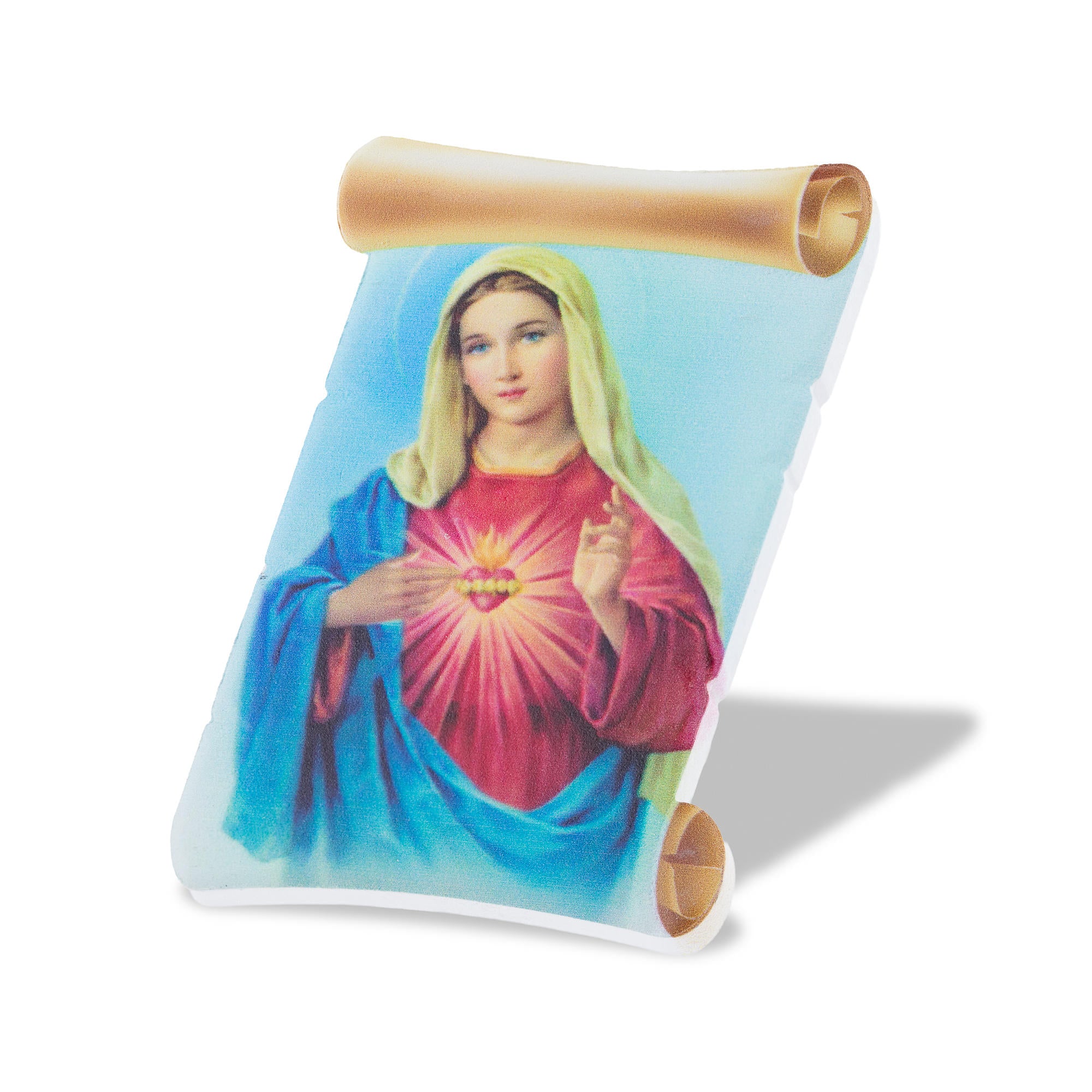 Iman de pergamino Virgen del Sagrado corazon de Maria 8cm