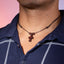 Collar de hilo ajustable con cruz de madera 70cm/24mm