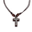 Collar de hilo ajustable con cruz de madera 70cm/30mm