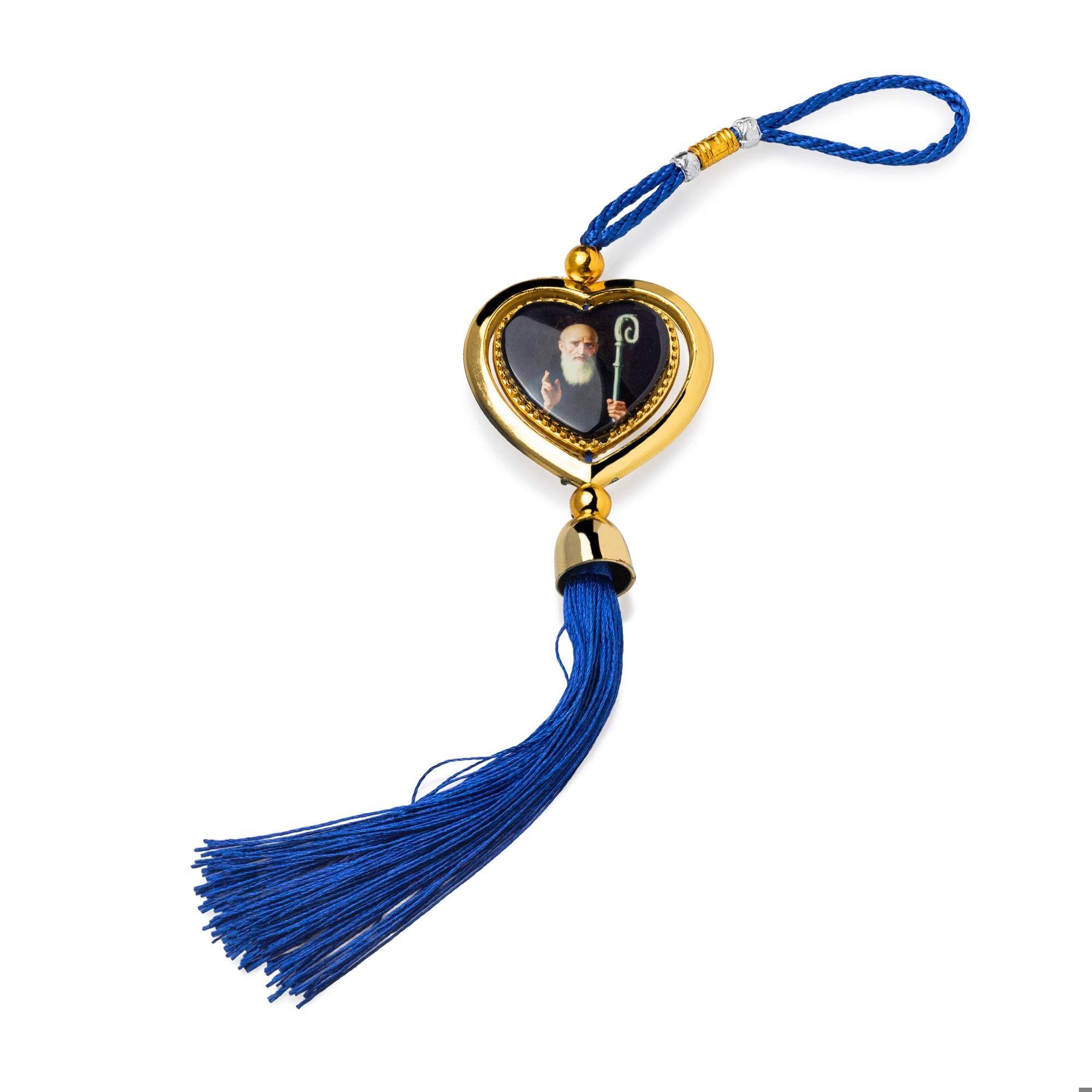 Adorno colgante de corazon de San Benito 34cm